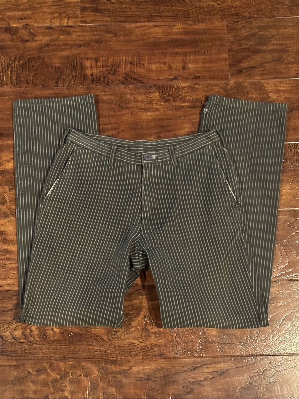 READ Vintage Burberry Black Label Pinstripe Straight Leg Trousers Size 73